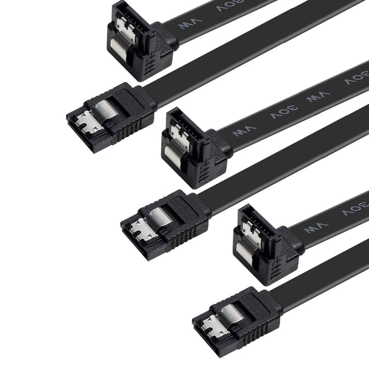 HANNORD HANNORD SATA III cable 3-pack 15 inch 90° locking latch black — product photo