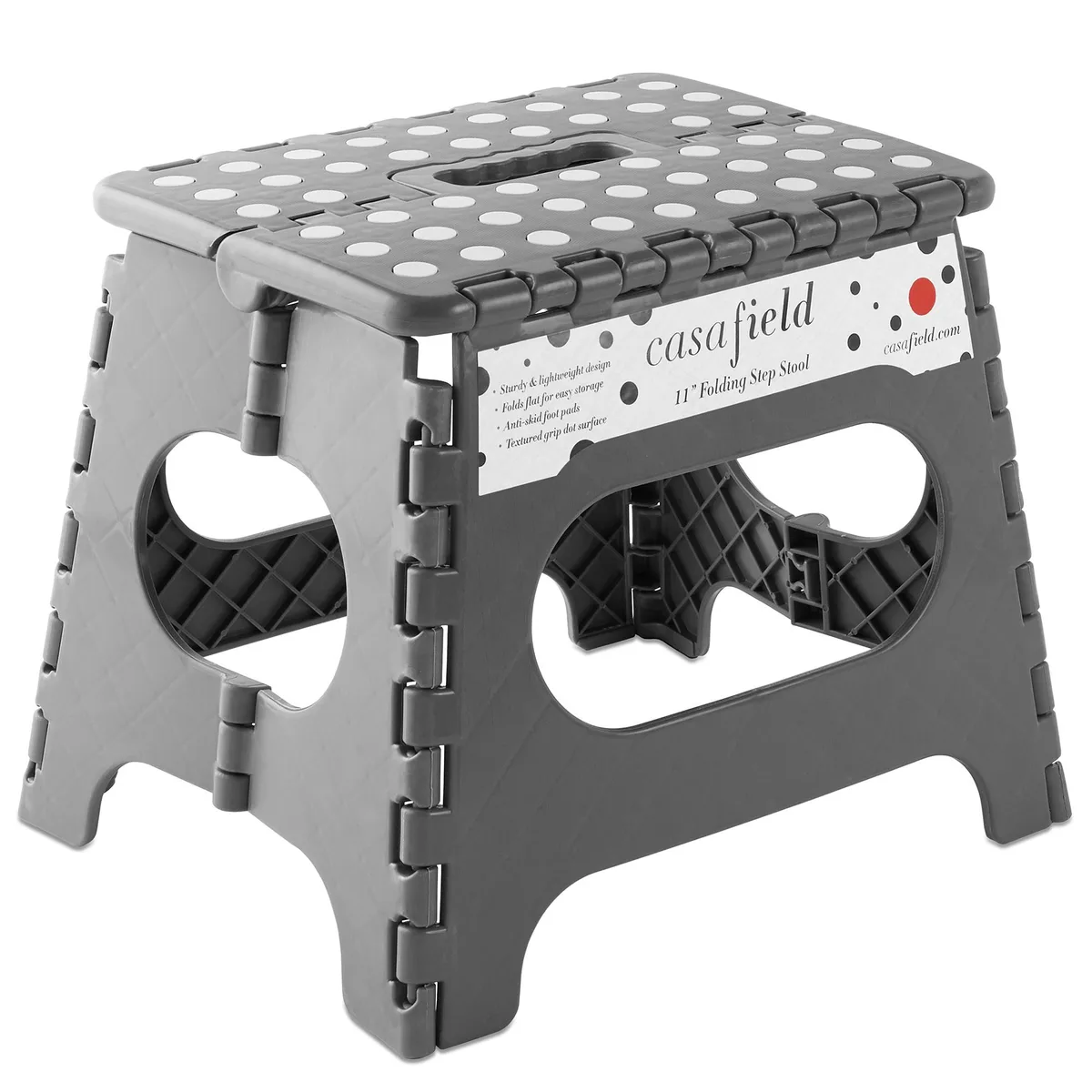 Casafield Casafield 11" Folding Step Stool with Handle, Gray — product photo