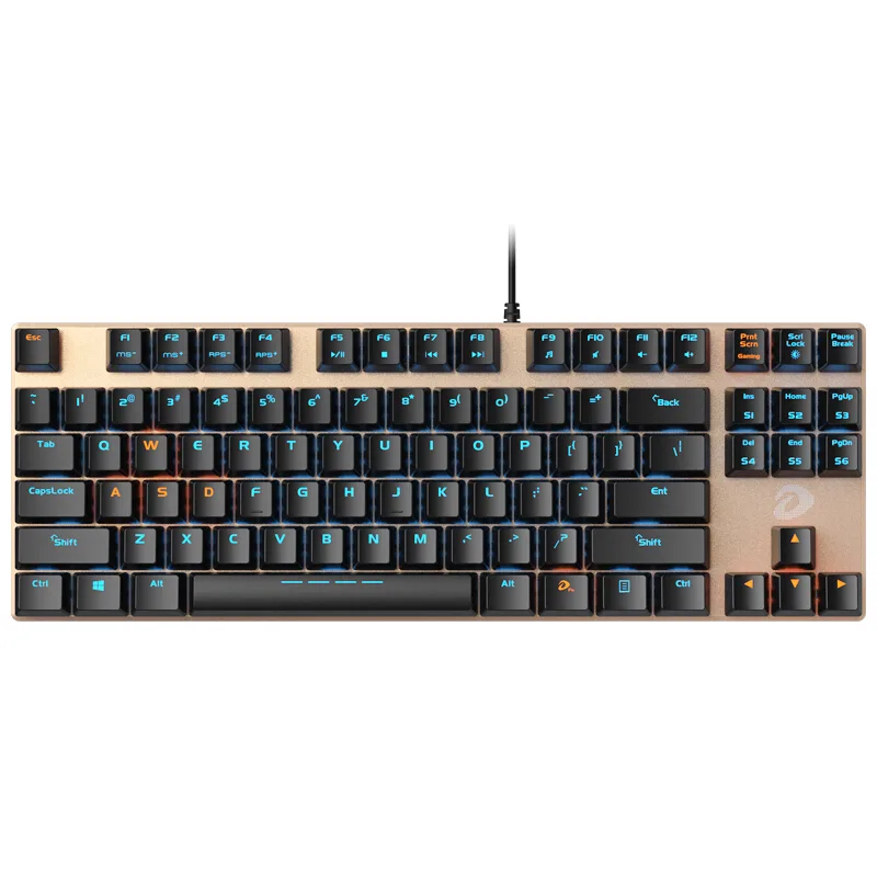 Ecomhoper Ecomhoper EK819 Mechanical Gaming Keyboard 87 Key Blue Switch Gold — product photo
