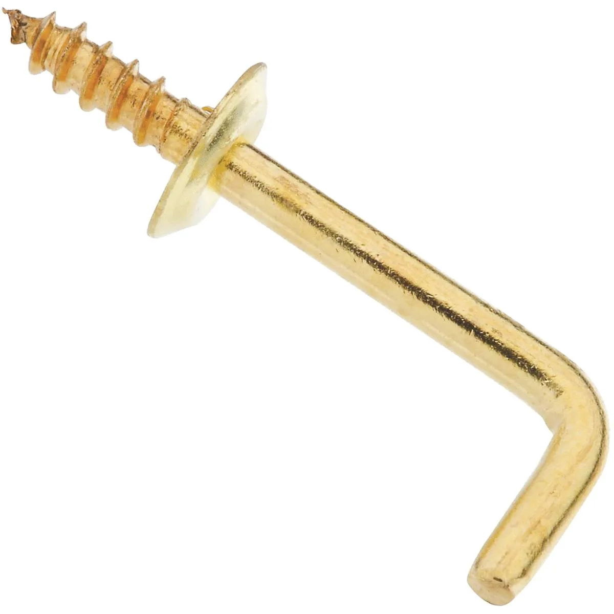 Three solid brass shoulder hooks with decorative flanges