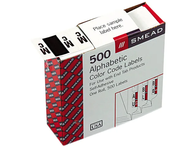 Smead Smead 67097 A-Z Color-Coded End Tab Labels Mc Brown 500/Roll — product photo