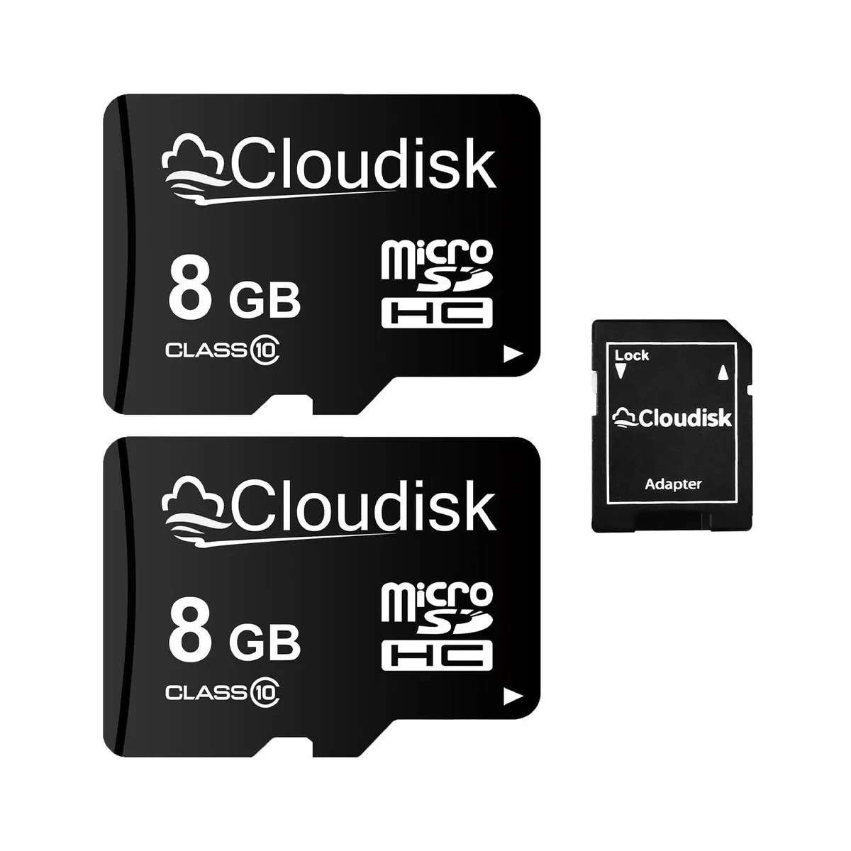 Cloudisk Cloudisk 8GB microSDHC 2-pack with SD adapter — product photo