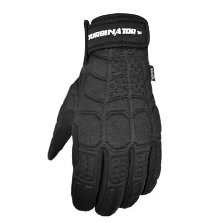 Pair of insulated winter work gloves in 2XL, dark neoprene with textured silicone palm grip