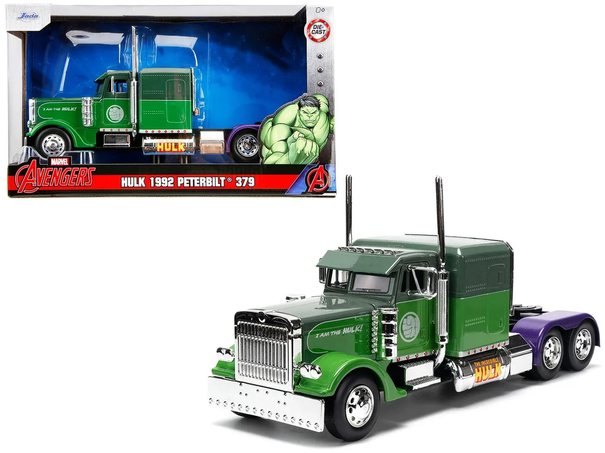 Jada Jada 1992 Peterbilt 379 Hulk Marvel Avengers Diecast Truck — product photo