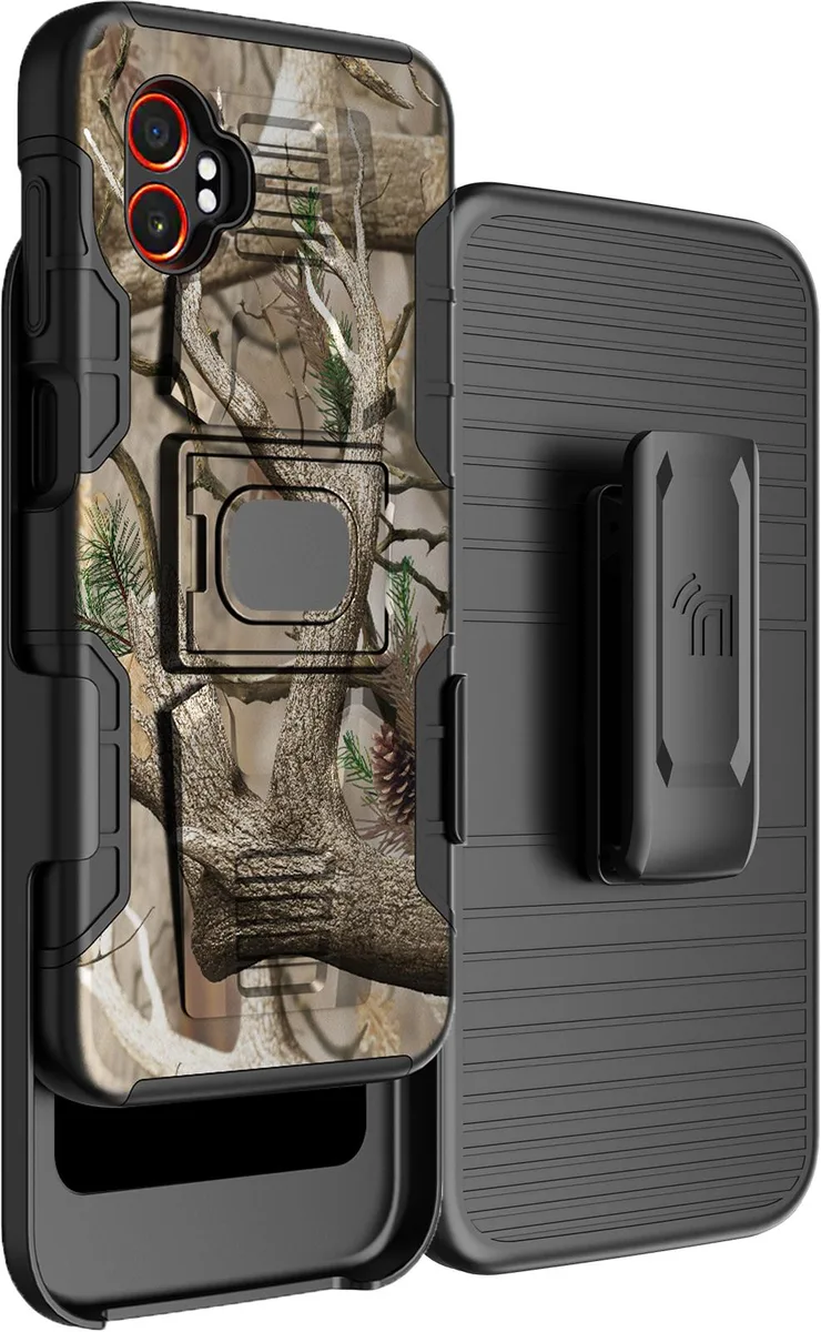 Nakedcellphone Nakedcellphone Rugged Case Stand Belt Clip Holster Samsung Galaxy XCover 7 Pro Camo — product photo