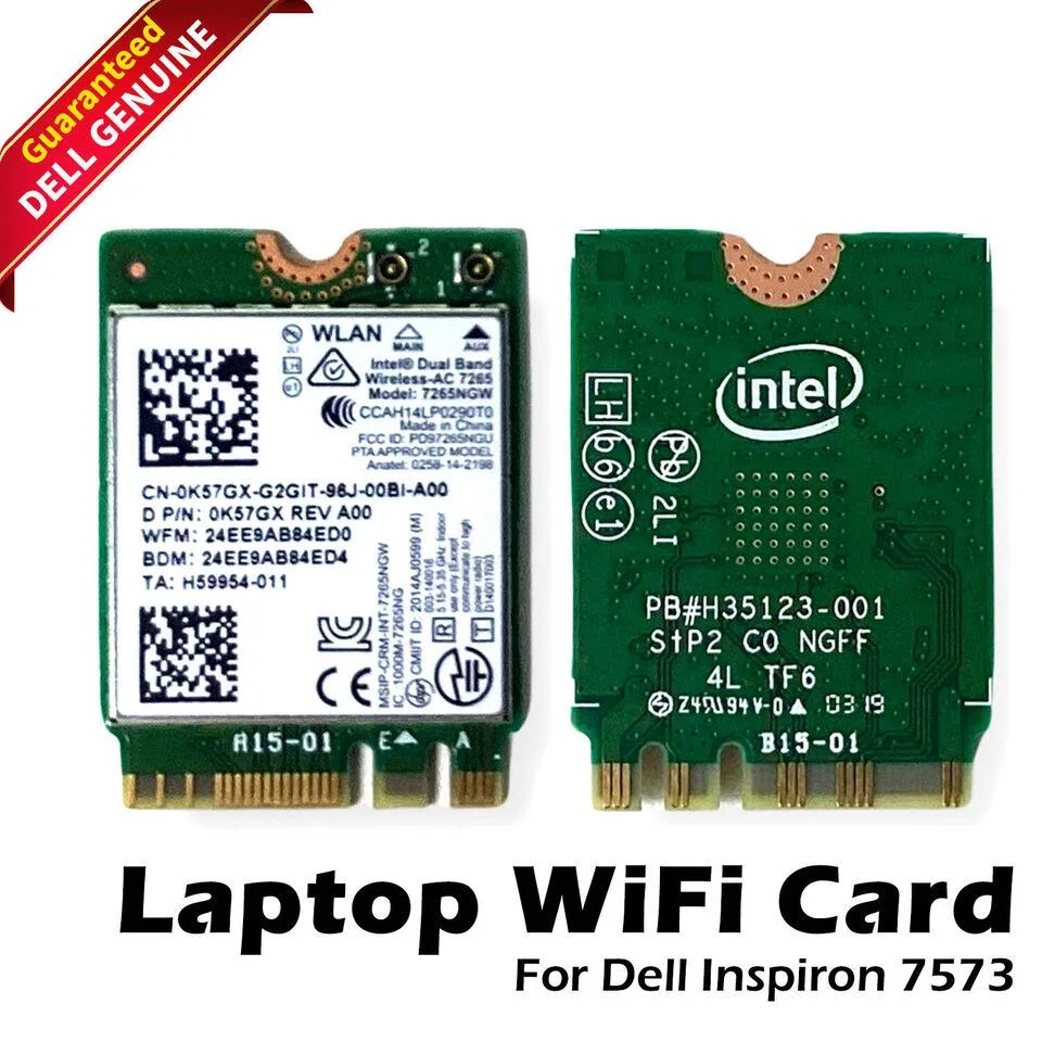 DELL DELL Intel Dual Band Wireless-AC 7265 K57GX wireless accessory — product photo