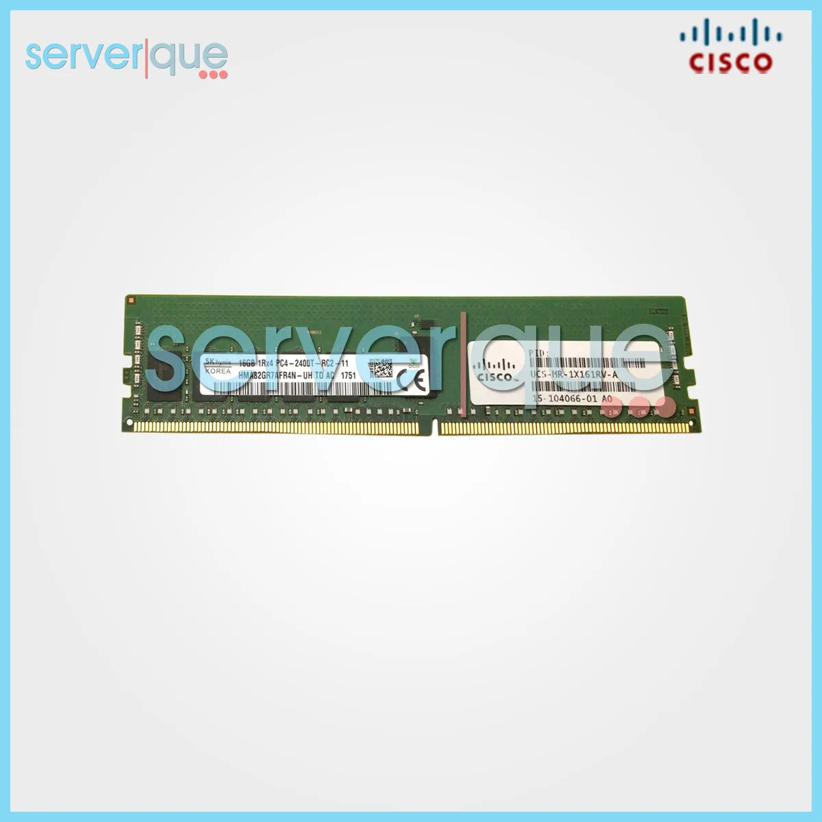 Cisco Sales Cisco Sales UCS-MR-1X161RV-A 16GB DDR4-2400MHz ECC Reg Single Rank server RAM — product photo