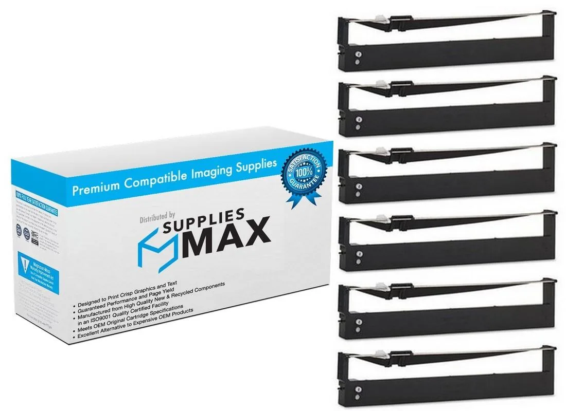 SuppliesMax SuppliesMax V/X03/Z03/4249 printer ribbon 6-pack black — product photo