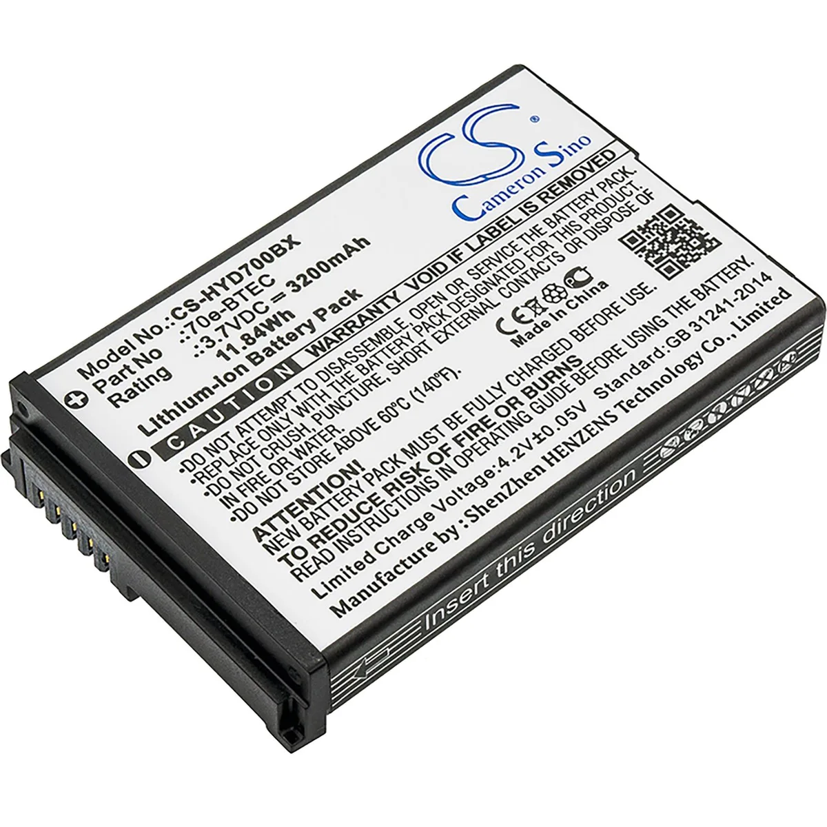 Centenex Electronics Centenex Electronics DS-CS-HYD700BX barcode scanner battery Li-ion 3.2 Ah black — product photo