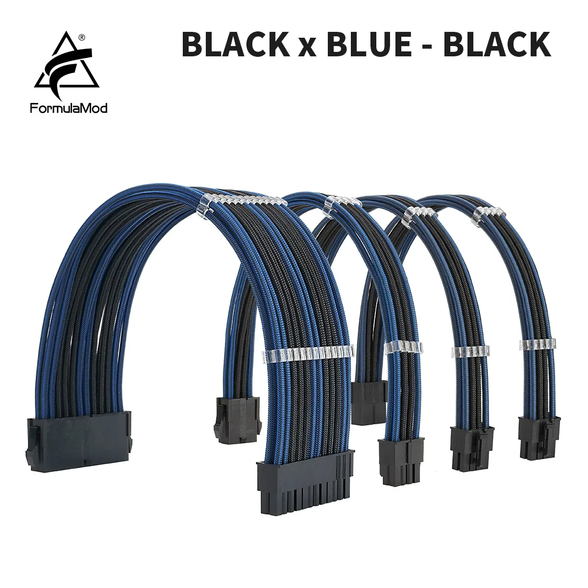 FormulaMod FormulaMod NCK2 Series PSU Extension Cable Kit Mix Color 300mm ATX24Pin PCI-E8Pin CPU8Pin With Combs — product photo