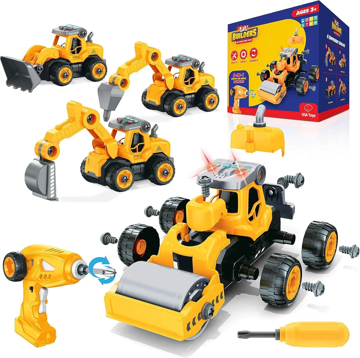 usbroway usbroway 4-in-1 Take Apart RC Truck 34pcs with Drill Remote — product photo