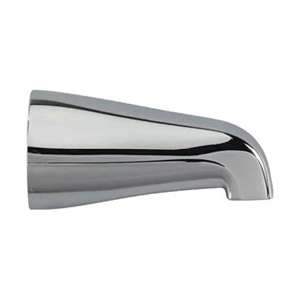 Chrome tub spout with curved spout and wall flange