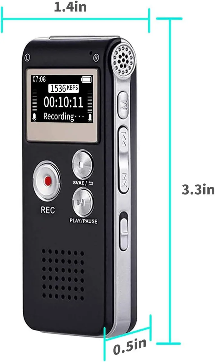 BFKK BFKK 16GB Voice Recorder USB Rechargeable 30h Recording 1536kbps — product photo
