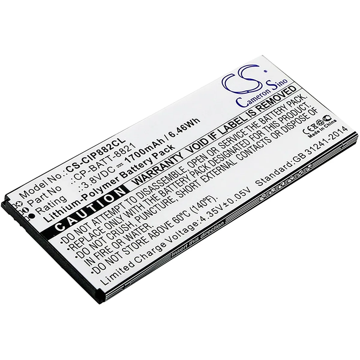Cameron &amp; Co Cameron &amp; Co DS-CS-CIP882CL 1.7 Ah Li-Polymer telephone accessory — product photo