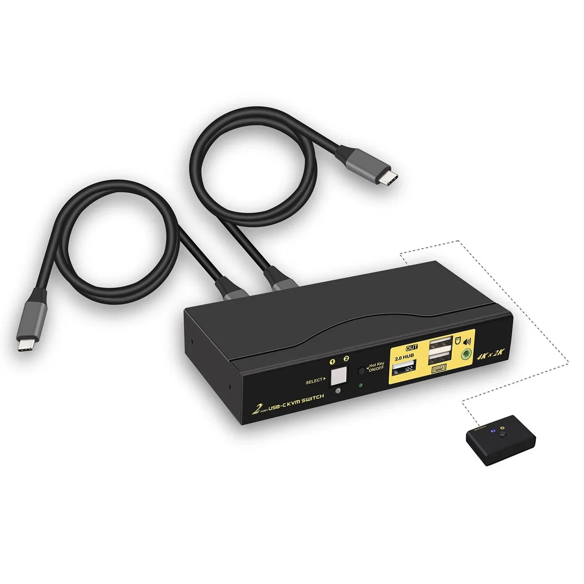 HUAKAN HUAKAN 4K@60Hz 2-Port USB-C KVM Switch — product photo