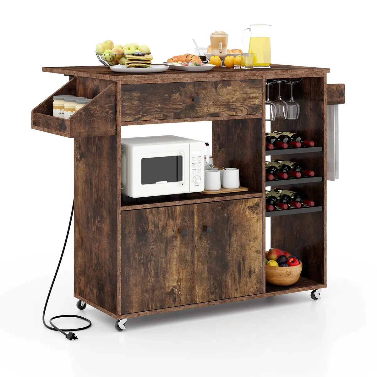 SlickBlue SlickBlue Drop Leaf Kitchen Island Cart 51" x 27" x 37 — product photo