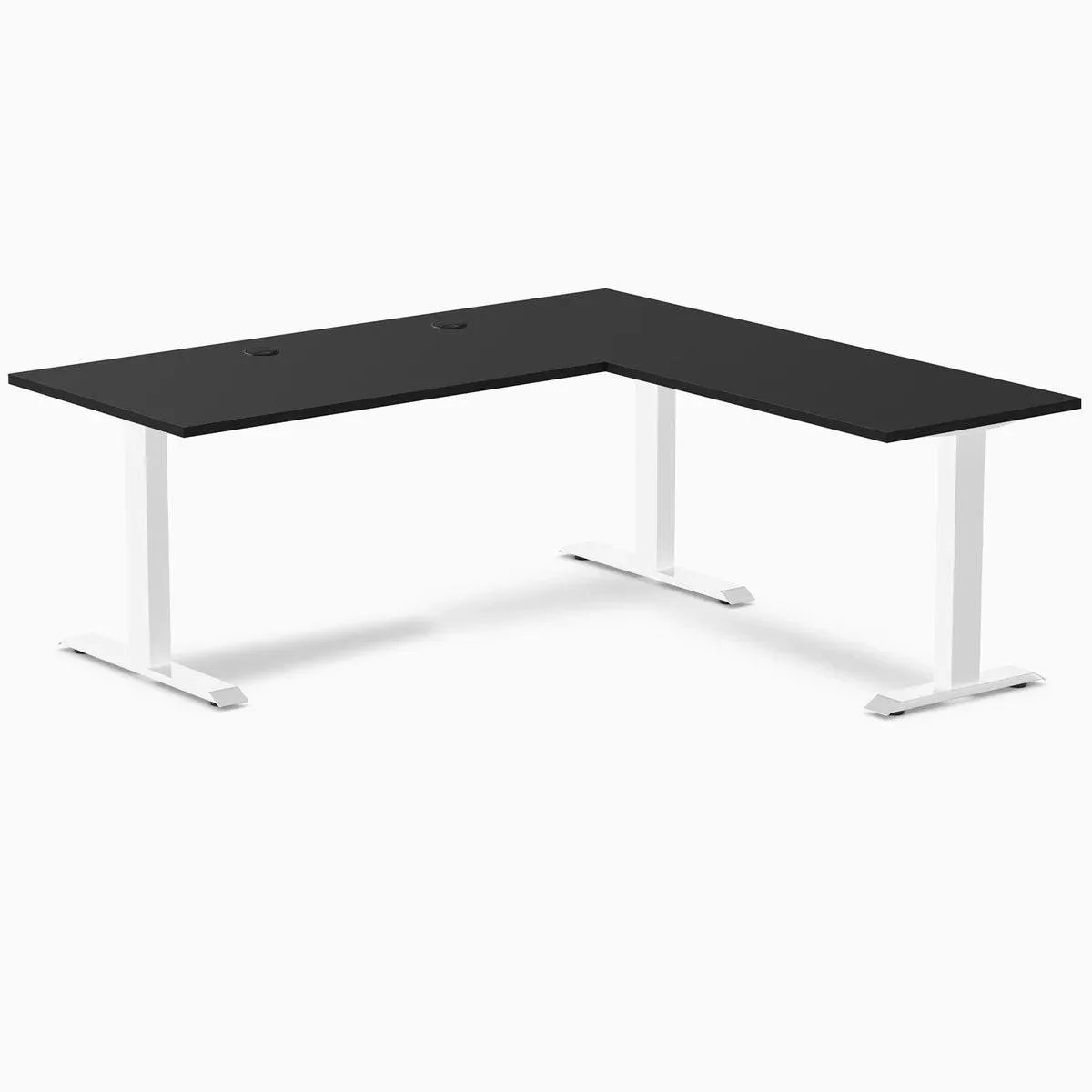 Desky Desky Zero Laminate L-Shape Office Desk Black/White 70.9x29.5x68.9x23.6 in — product photo