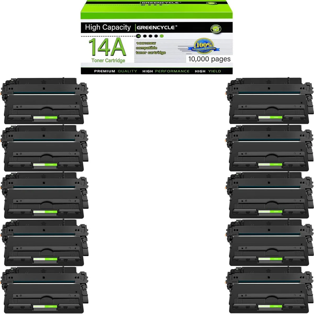 GREENCYCLE GREENCYCLE 14A Black Toner Cartridge 10 Pack — product photo