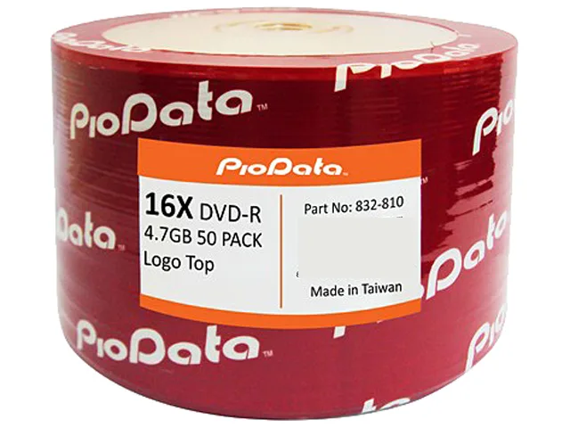 PIODATA PIODATA 832-810SA 16X 4.7GB DVD-R 50 Pack Logo Top dvd media — product photo