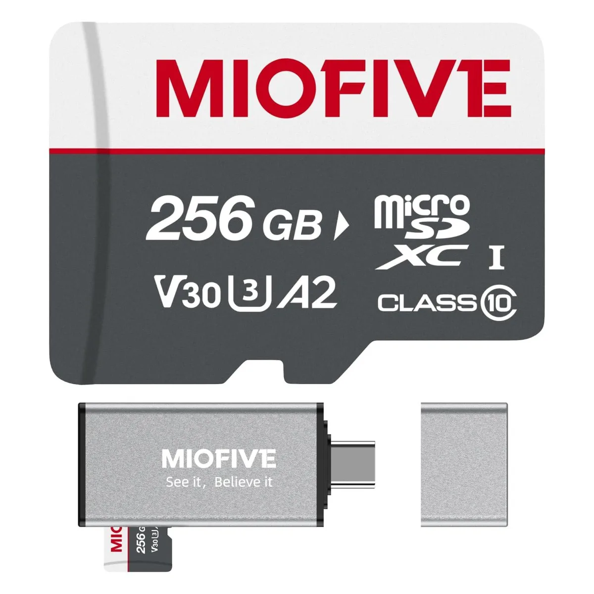 GSM Outdoors GSM Outdoors 2 in 1 Accessory 256GB microSDXC USB-C Reader 170MB/s — product photo