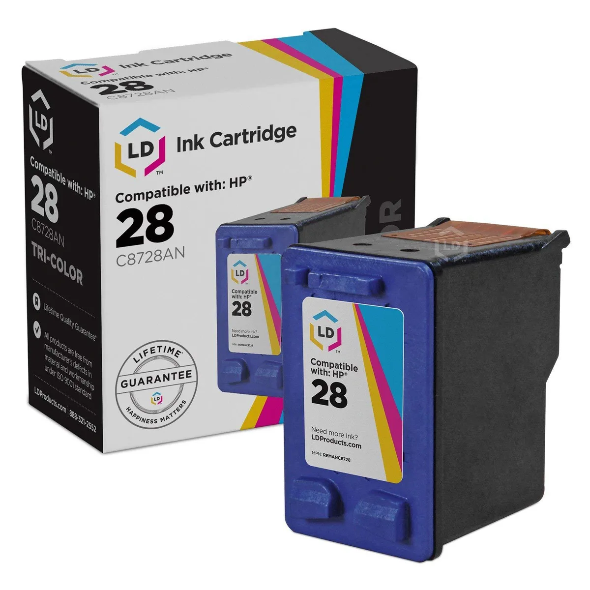LD Products LD Products Remanufactured Ink Cartridge HP 28 C8728AN Color 190 Pages — product photo