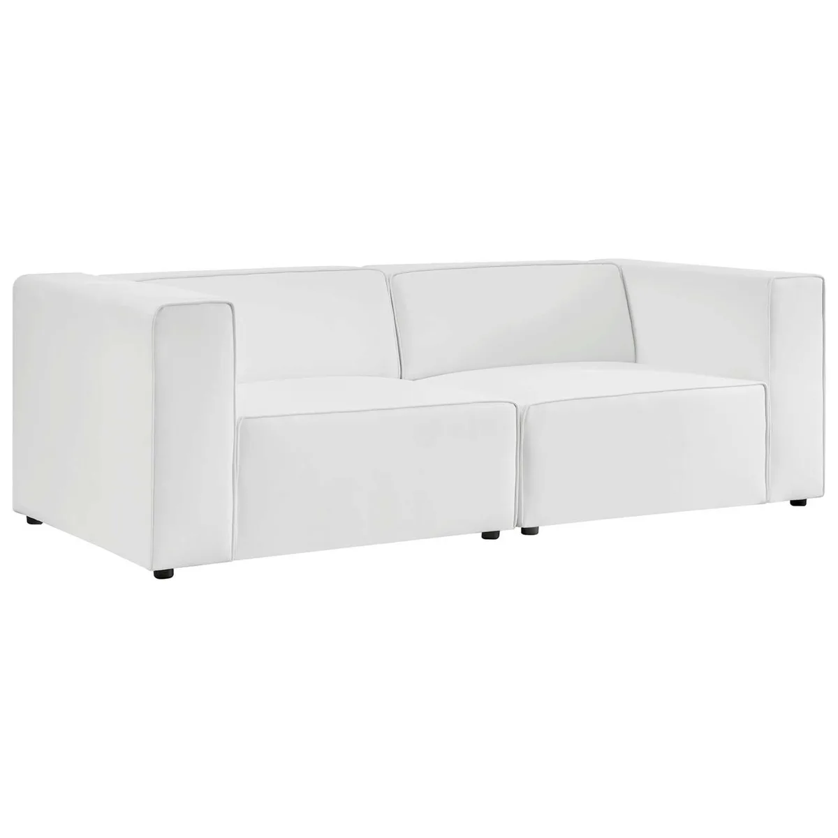 Modway Furniture Modway Furniture Mingle Vegan Leather 2-Piece Sectional Loveseat White — product photo