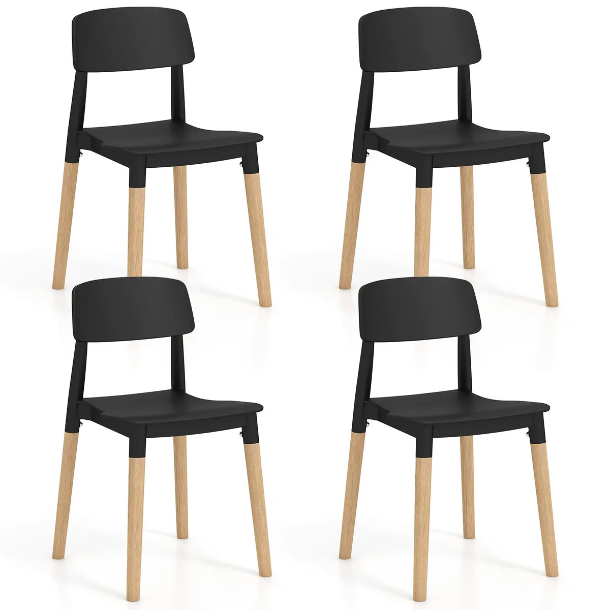 SlickBlue SlickBlue Modern Dining Side Chairs Set of 4 Black — product photo