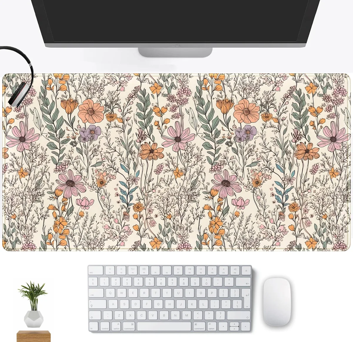 Keychron DM-000 Mouse Pad 31.5" x 15.75" Colorful Vintage Flowers — product photo