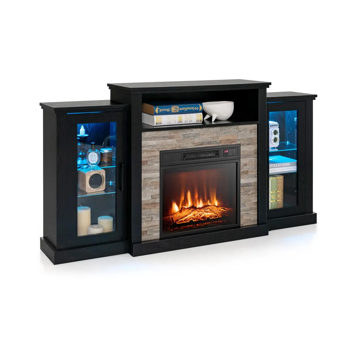 SlickBlue SlickBlue Fireplace TV Stand 59" 65" TV 16-Color LED 4777 BTU — product photo