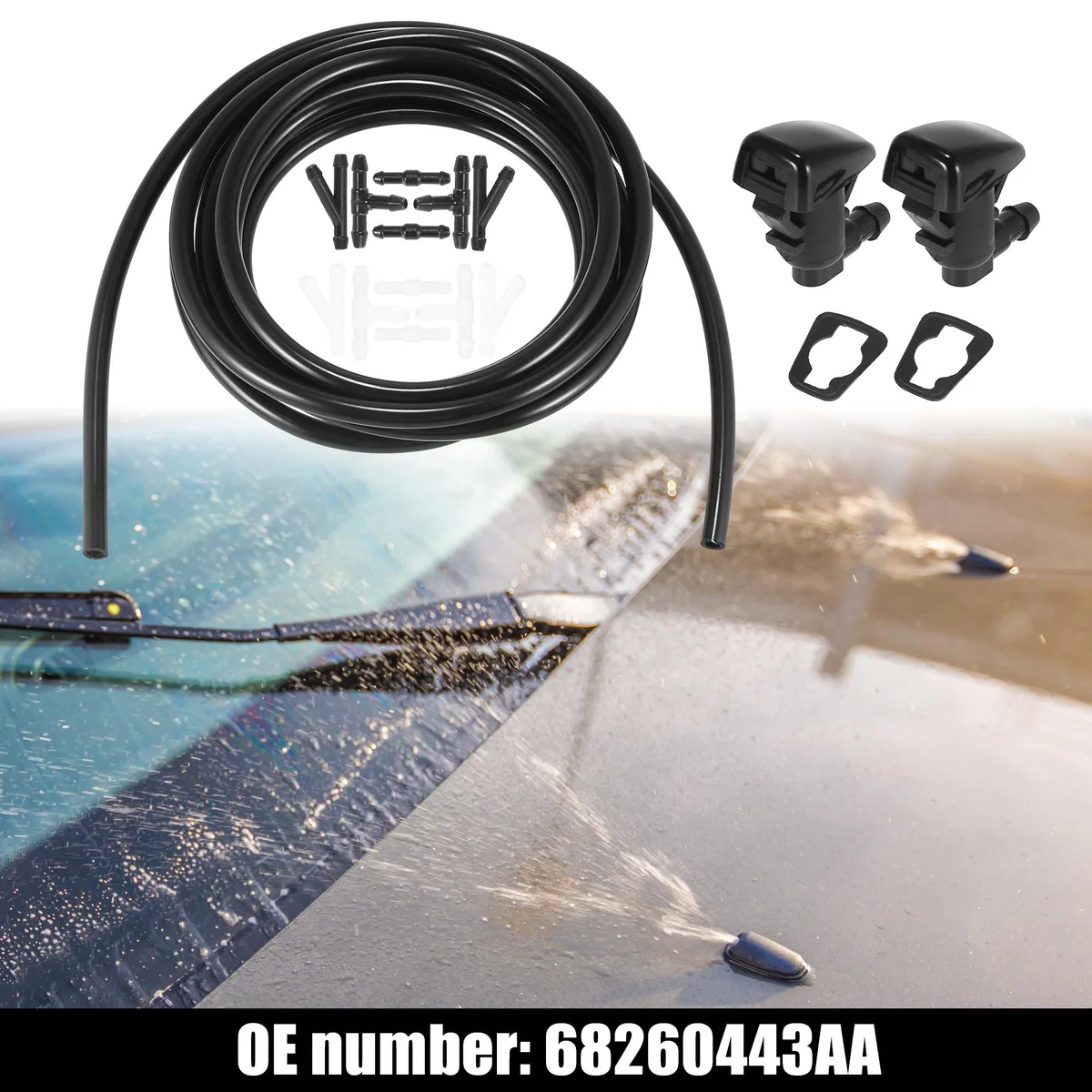 Unique-Bargains Unique-Bargains Windshield Washer Nozzle Kit for Jeep Grand Cherokee 2013-2016 2019-2021 Black — product photo