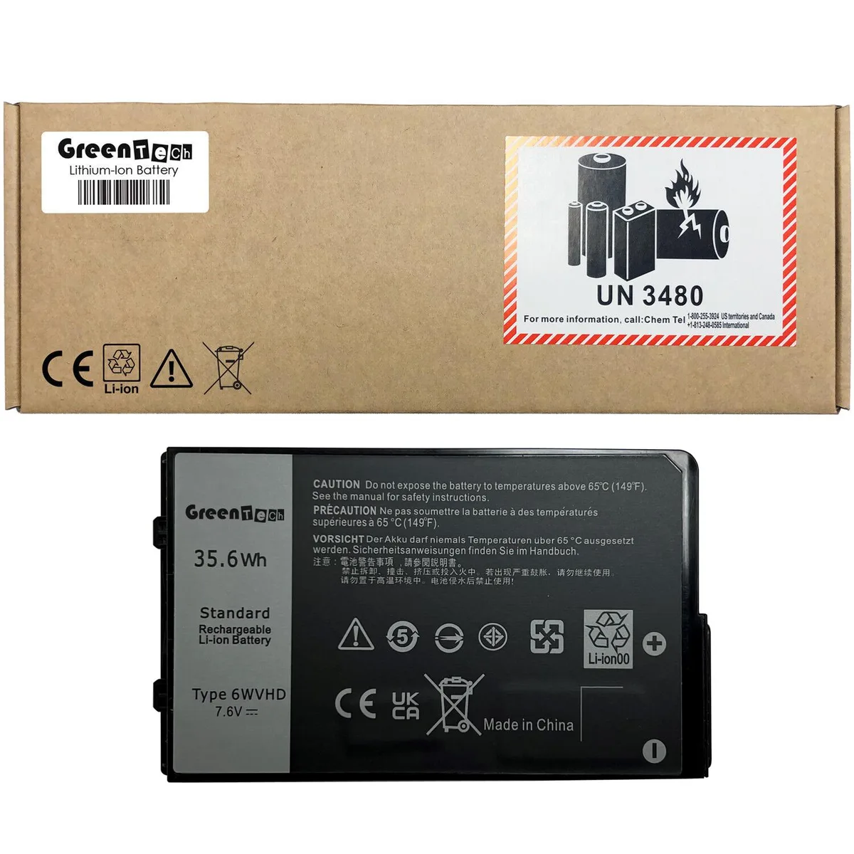 GreenTechLLC GreenTechLLC 451-BDDY 7.6V 35.6Wh laptop battery — product photo