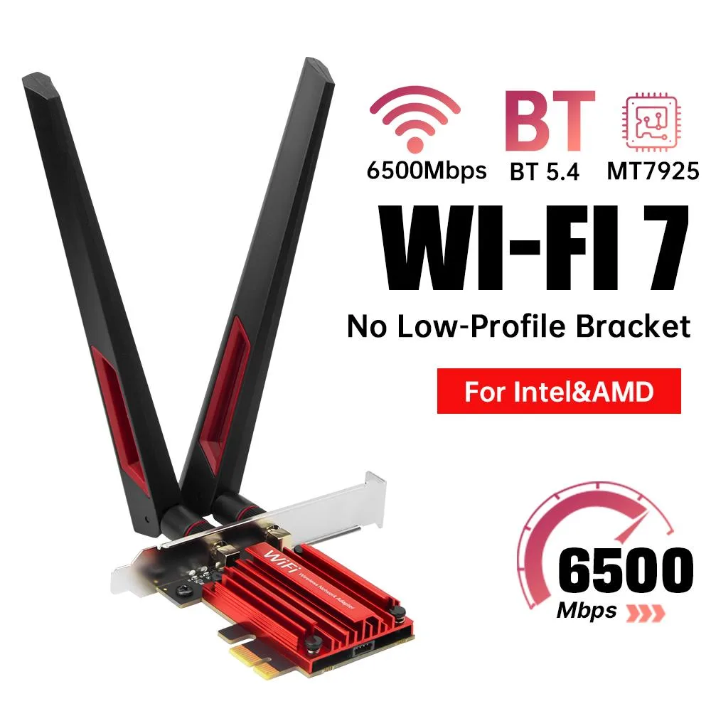 DERAPID DERAPID PCE-BE6500 Wi-Fi 7 PCIe Adapter Red — product photo