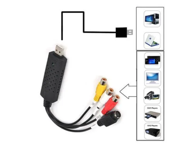 Corn Electronics Corn Electronics USB 2.0 Video Audio Capture Adapter 4 Connector Black — product photo