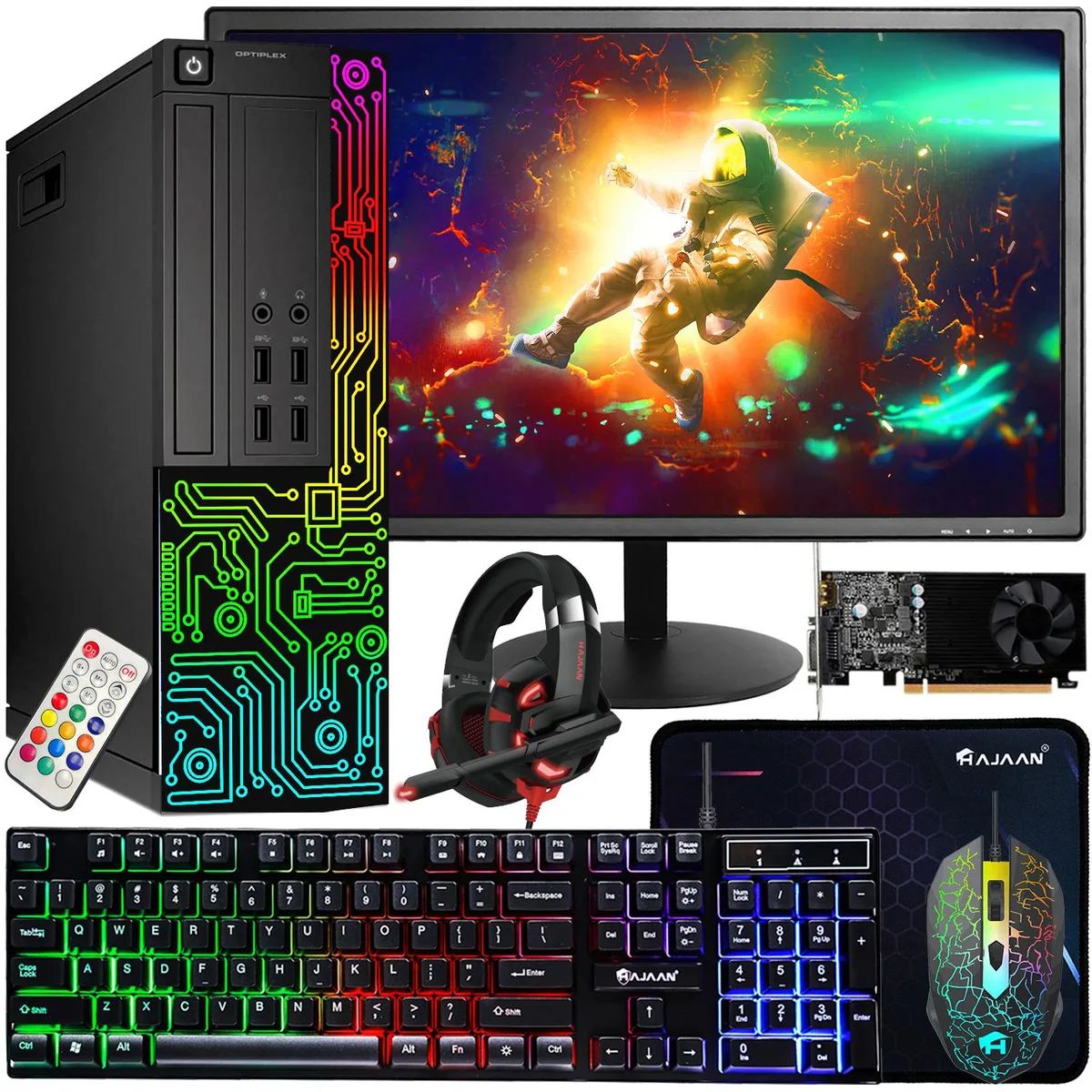 DELL DELL OptiPlex SFF Gaming PC i7 3.40GHz GT 1030 16GB DDR3 512GB 24" Monitor — product photo