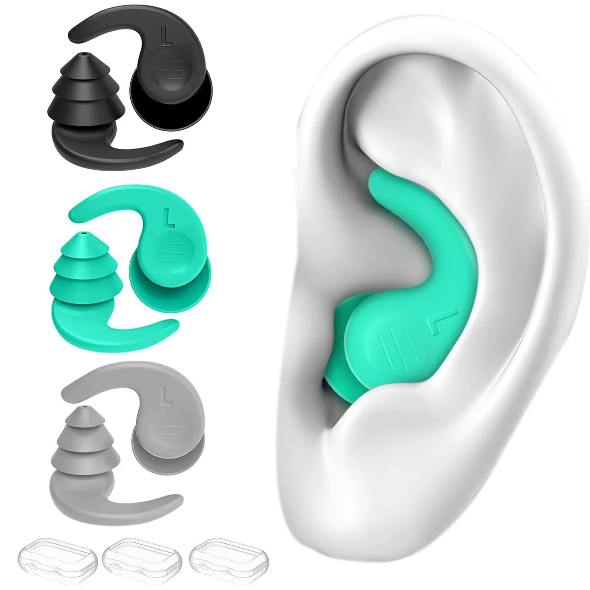  FNGXX Swimming Ear Plugs 3 Pairs 32 dB Red — product photo
