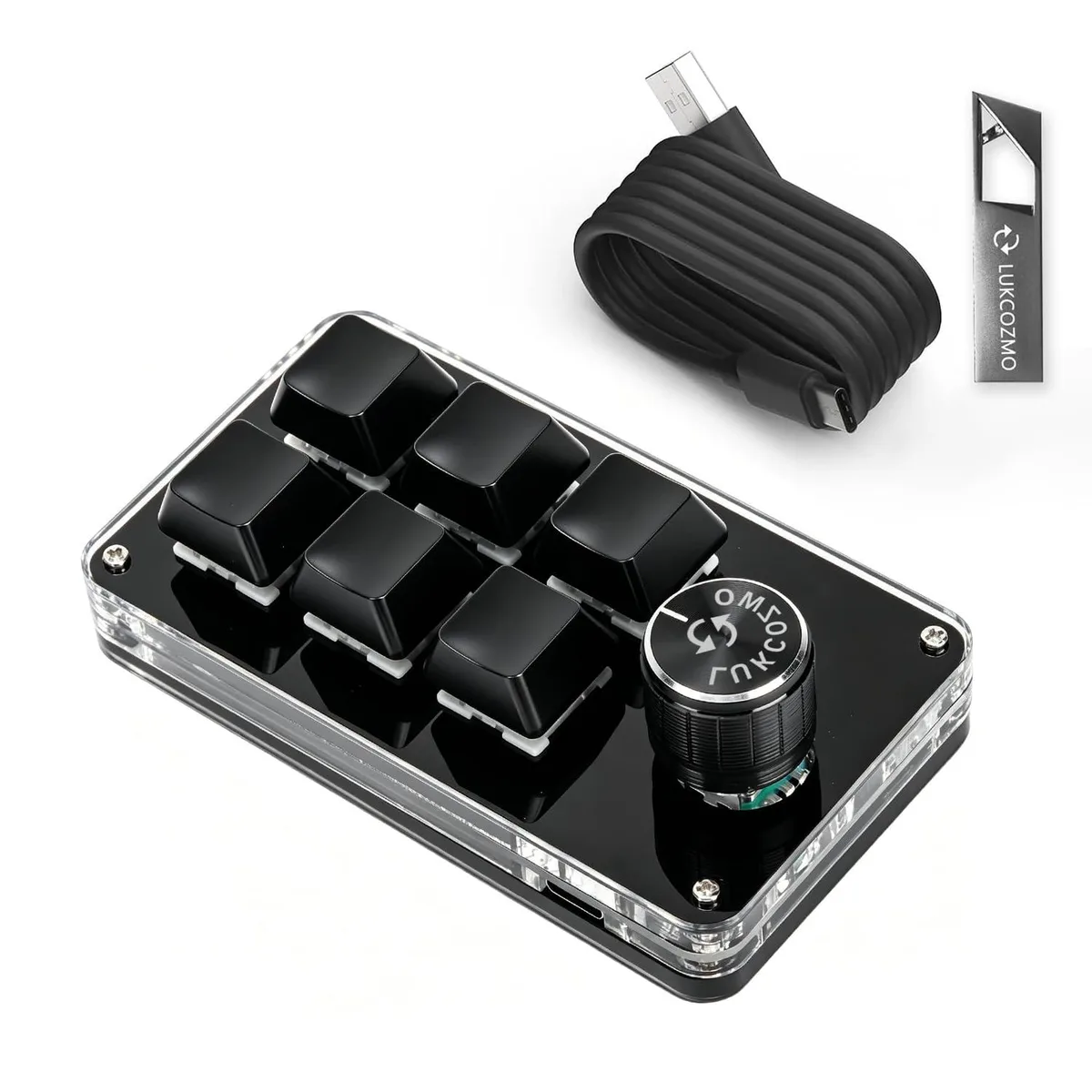  LUKCOZMO 6-Key Macro Pad Mechanical Gaming Keyboard Black — product photo
