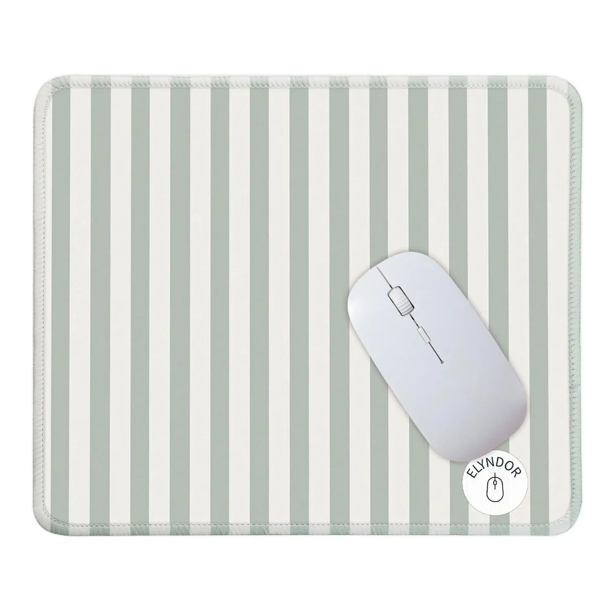  Elyndor Mouse Pad Green Stripes 9.0 x 7.5 in — product photo