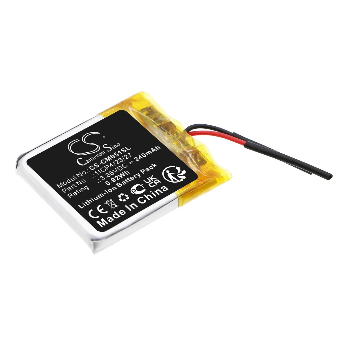  Cameron Sino 1ICP4/23/27 240mAh 3.70V lithium-polymer battery — product photo