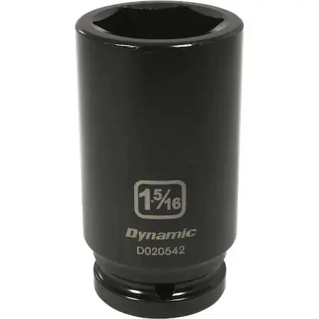 Black phosphate deep socket, 3/4 inch drive, six point, laser etched markings