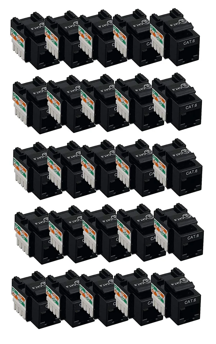 iMBAPrice iMBAPrice Cat6 RJ45 Punch-Down Keystone Jack 25-Pack Black — product photo