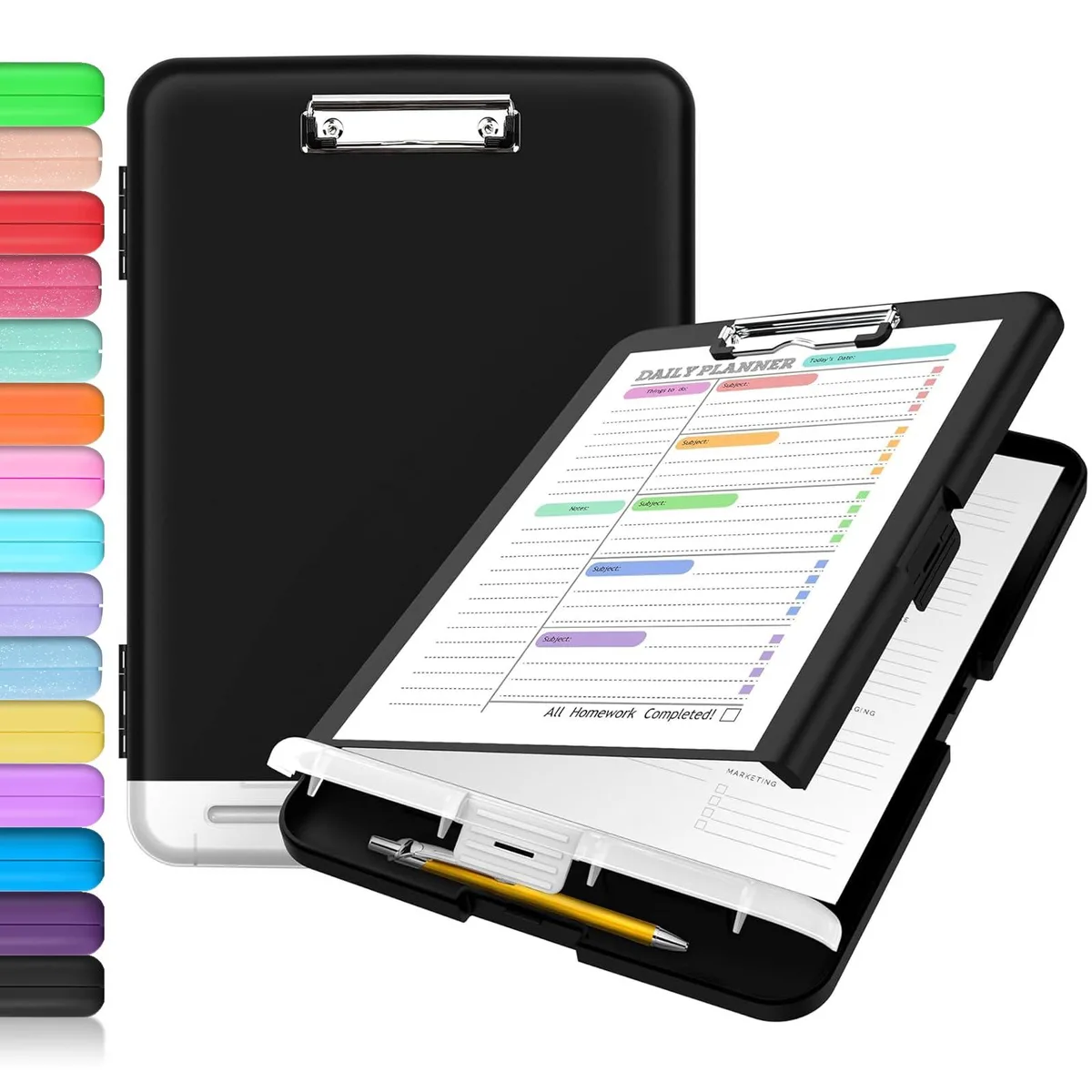  Sooez SZ-20-11 clipboard with storage, Black, 8.5 x 11 in, 200 sheets — product photo