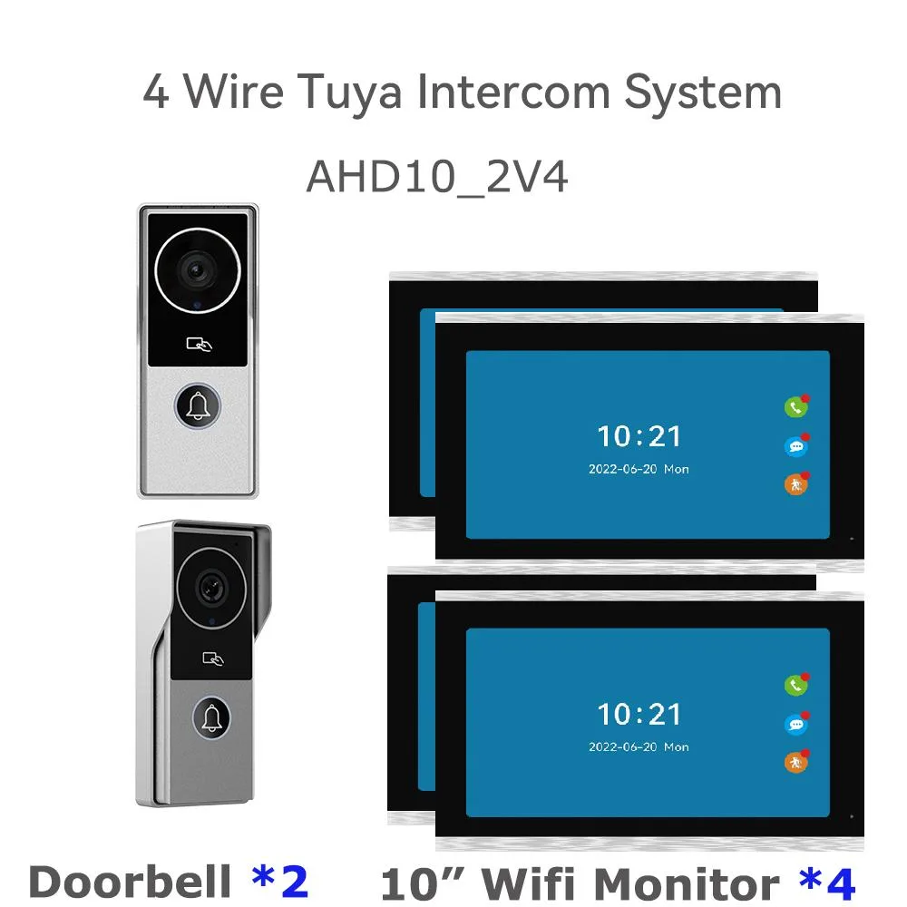 visiPower visiPower 10" 1080P 140° Wired WiFi Video Doorbell Intercom 2+4 — product photo
