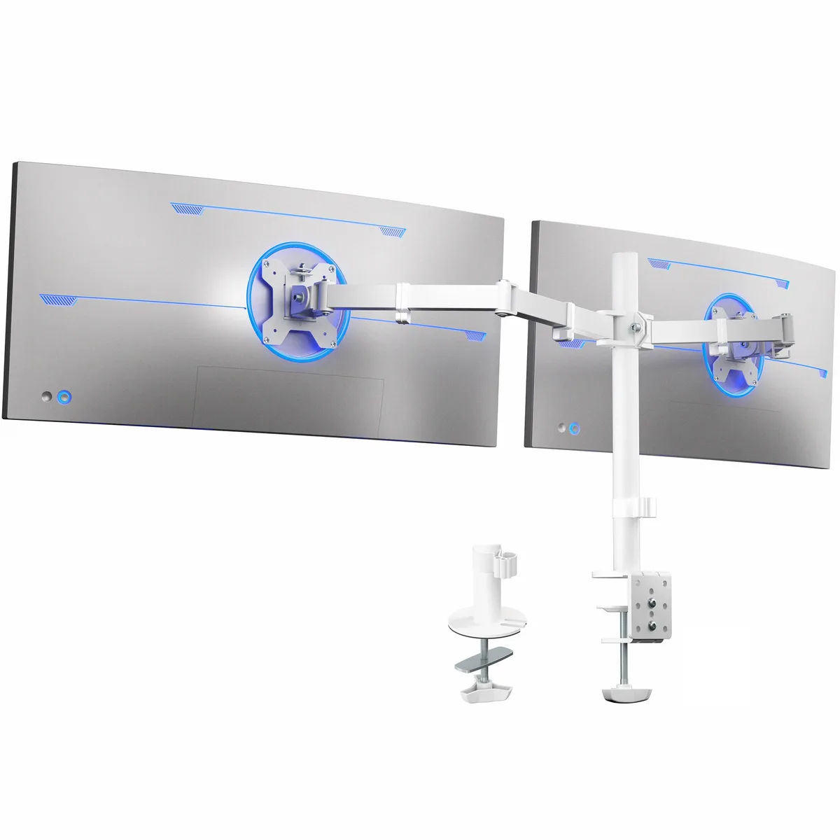 VIVO VIVO White Dual Monitor Desk Mount 38" 22 lbs STAND-V038W — product photo