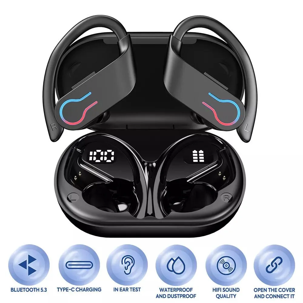 NShi NShi Bluetooth 5.3 Ear Hook Earbuds Black 30h — product photo