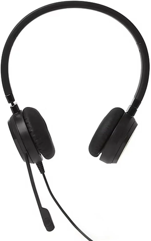 Black wireless over-the-head headset with on-ear pads
