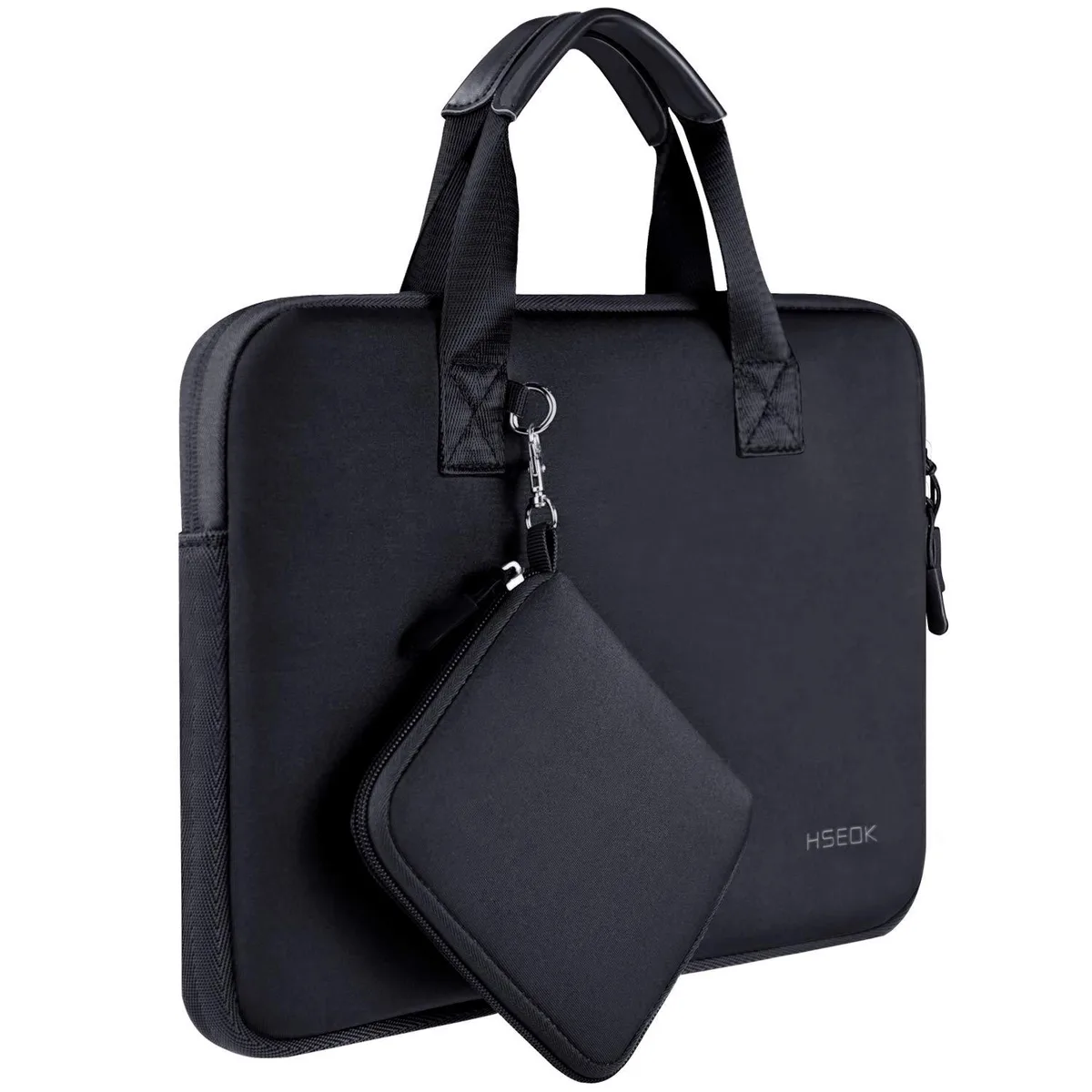 Hseok HS012-handle-133-Black laptop sleeve 13.3-14 inch with pouch — product photo