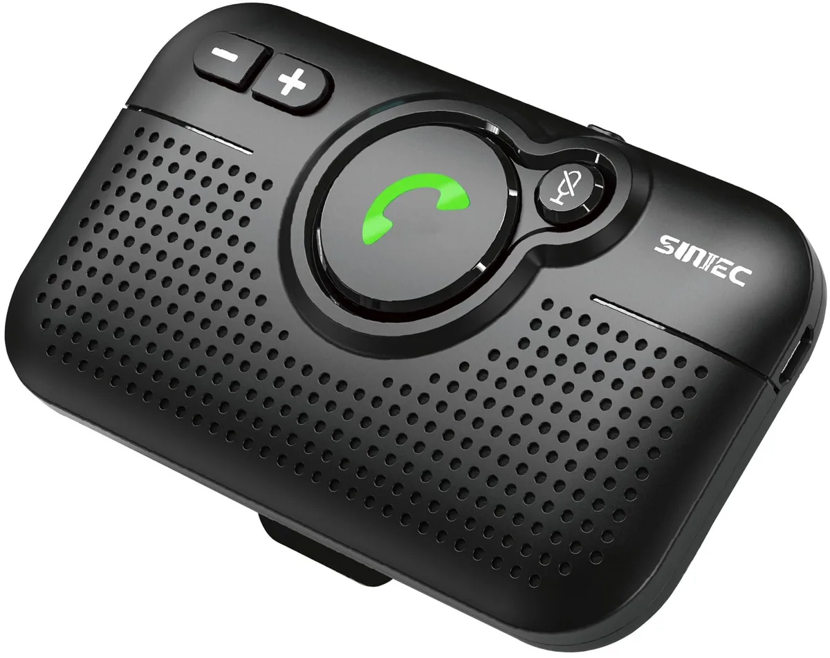 Black clip-on Bluetooth car speaker with 2-inch driver and plastic housing