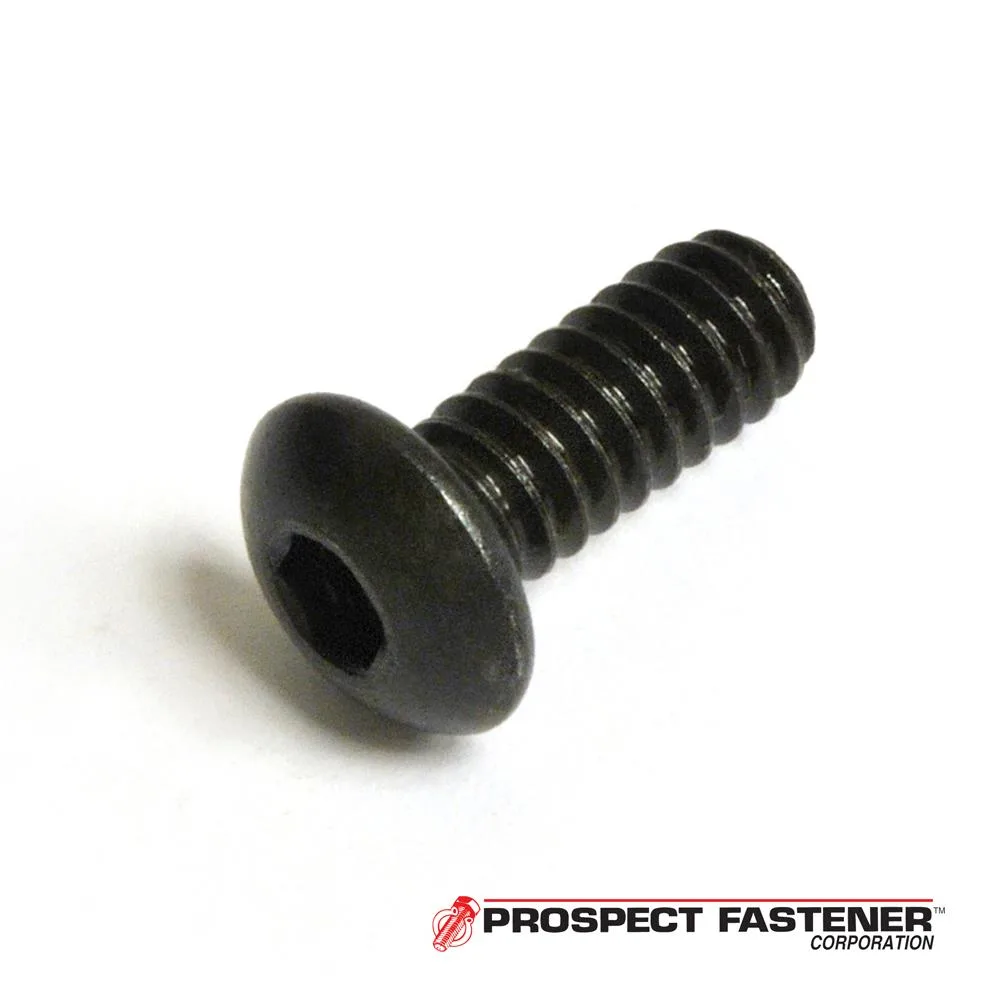 Fifty black-oxide alloy steel button-head socket cap screws 3/8-16 x 1/2 in