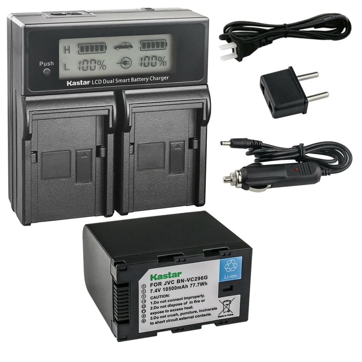 Kastar Kastar BN-VC296G 77.7 Wh battery and LCD dual fast charger — product photo