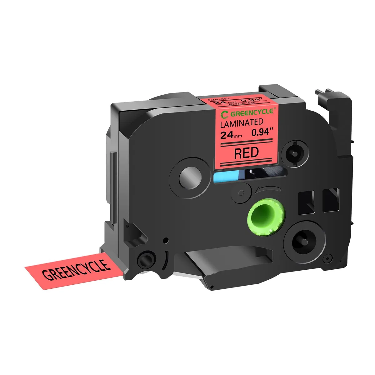 GREENCYCLE GREENCYCLE TZe-451 24mm 26.2ft Black on Red labelmaker tape — product photo